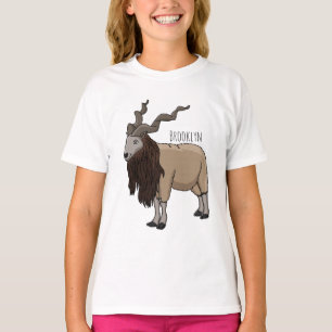 Camiseta Ilustração de desenho animado de cabra Markhor