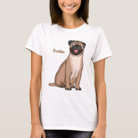 Ilustração de desenho animado de cachorro pug feli