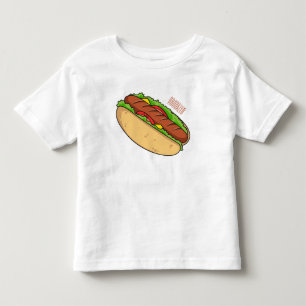 Camiseta Ilustração de desenho animado de cachorro quente