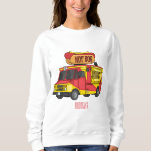 Camiseta Ilustração de desenho animado de caminhão com comi