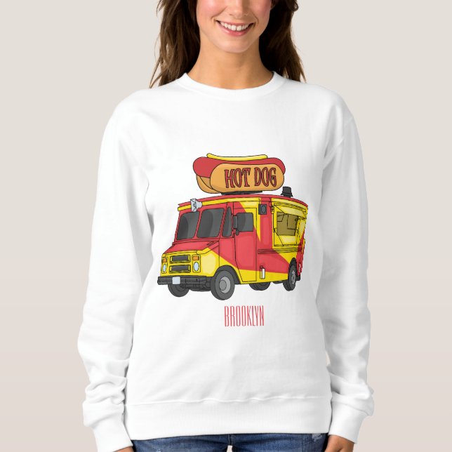 Camiseta Ilustração de desenho animado de caminhão com comi (Frente)
