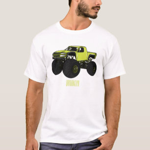 Camiseta Ilustração de desenho animado de caminhão monstro