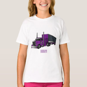 Camiseta Ilustração de desenho animado de caminhão semi-reb