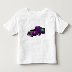 Camiseta Ilustração de desenho animado de caminhão semirreb