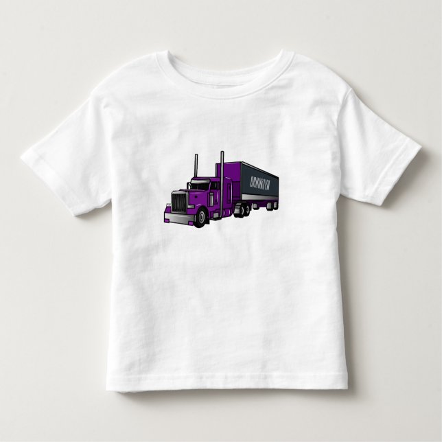 Camiseta Ilustração de desenho animado de caminhão semirreb (Frente)