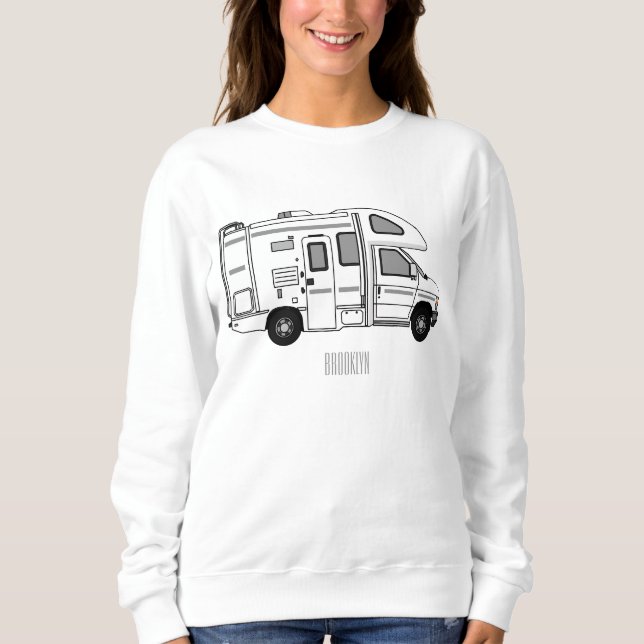 Camiseta Ilustração de desenho animado de Campervan (Frente)