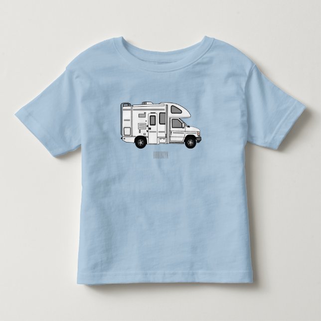 Camiseta Ilustração de desenho animado de Campervan (Frente)