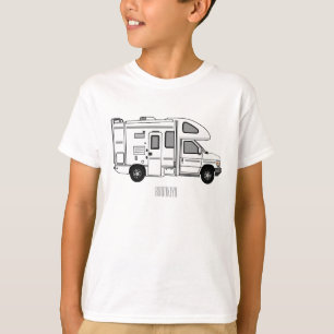 Camiseta Ilustração de desenho animado de Campervan