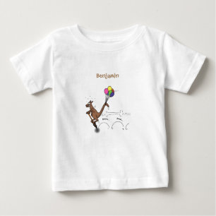 Camiseta Ilustração de desenho animado de canguru humor aus