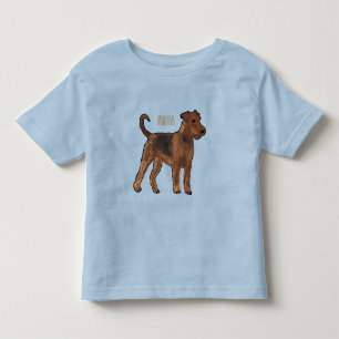 Camiseta Ilustração de desenho animado de cão Airedale terr
