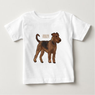 Camiseta Ilustração de desenho animado de cão Airedale terr