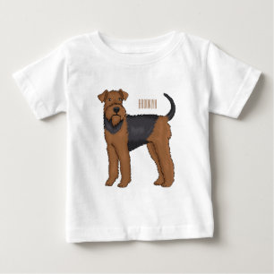 Camiseta Ilustração de desenho animado de cão Airedale terr