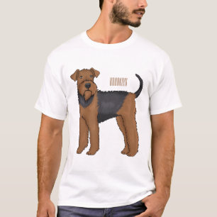 Camiseta Ilustração de desenho animado de cão Airedale terr