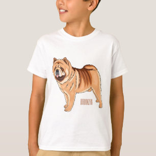 Camiseta Ilustração de desenho animado de cão Chow Chow