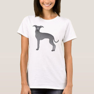 Camiseta Ilustração de desenho animado de cão galgo italian
