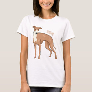 Camiseta Ilustração de desenho animado de cão Greyhound