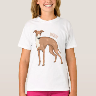 Camiseta Ilustração de desenho animado de cão Greyhound