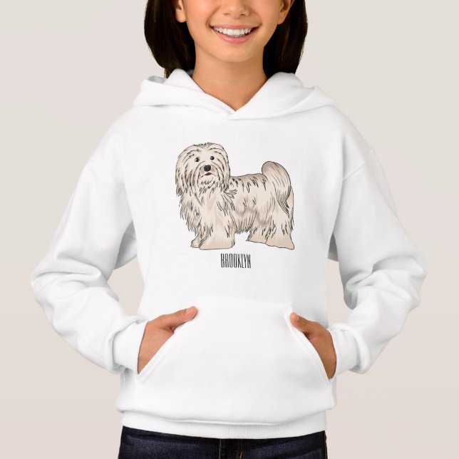 Camiseta Ilustração de desenho animado de cão Havanês (Frente)