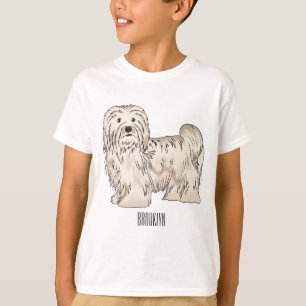 Camiseta Ilustração de desenho animado de cão Havanês
