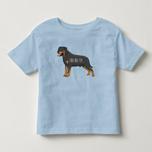 Camiseta Ilustração de desenho animado de cão rottweiler
