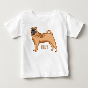 Camiseta Ilustração de desenho animado de cão Shar-Pei chin
