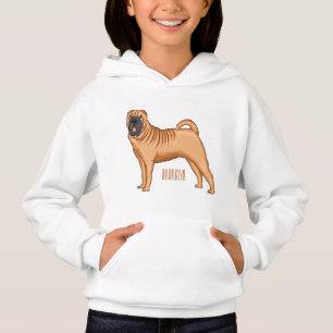 Camiseta Ilustração de desenho animado de cão Shar-Pei chin