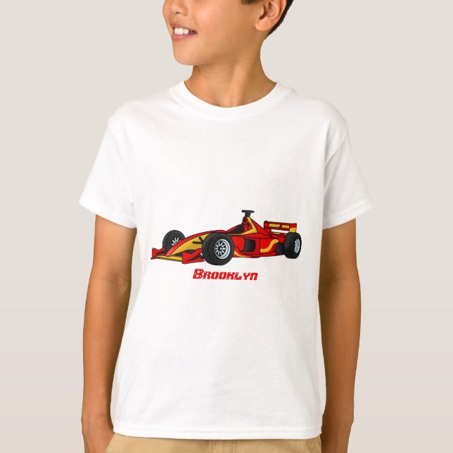 Camiseta Ilustração de desenho animado de carros de alta ve (Frente)