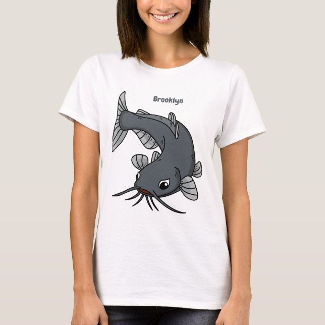 Camiseta Ilustração de desenho animado de catfish (Frente)