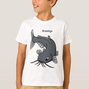 Camiseta Ilustração de desenho animado de catfish