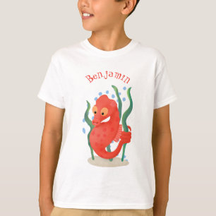 Camiseta Ilustração de desenho animado de cavalo-marinho-pi