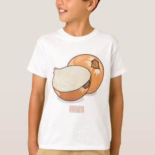 Camiseta Ilustração de desenho animado de cebola