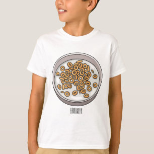 Camiseta Ilustração de desenho animado de cereais