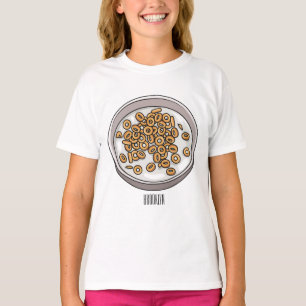 Camiseta Ilustração de desenho animado de cereais