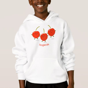 Camiseta Ilustração de desenho animado de cerejas vermelh