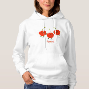 Camiseta Ilustração de desenho animado de cerejas vermelhas