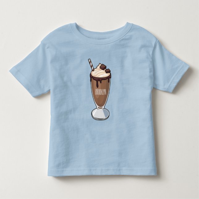 Camiseta Ilustração de desenho animado de Chocolate Milksha (Frente)