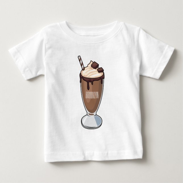 Camiseta Ilustração de desenho animado de Chocolate Milksha (Frente)