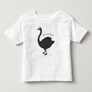 Camiseta Ilustração de desenho animado de cisne preto