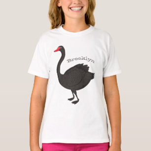 Camiseta Ilustração de desenho animado de cisne preto