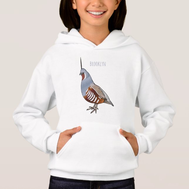 Camiseta ilustração de desenho animado de codorna da montan (Frente)