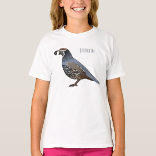 Camiseta Ilustração de desenho animado de codorniz da Calif