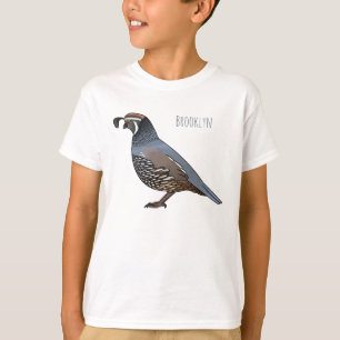 Camiseta Ilustração de desenho animado de codorniz da Calif
