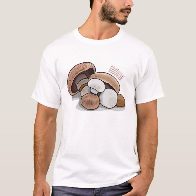 Camiseta Ilustração de desenho animado de cogumelo (Frente)