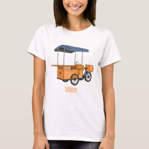 Camiseta Ilustração de desenho animado de comida de bicicle