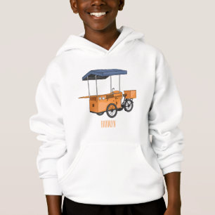Camiseta Ilustração de desenho animado de comida de bicicle