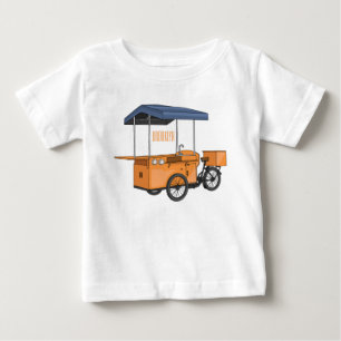 Camiseta Ilustração de desenho animado de comida de bicicle