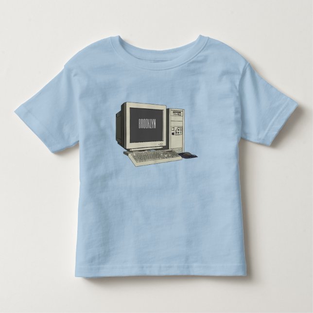 Camiseta Ilustração de desenho animado de computador (Frente)