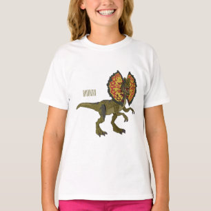 Camiseta ilustração de desenho animado de Dilophosaurus