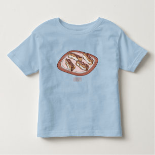 Camiseta Ilustração de desenho animado de eclair de chocola