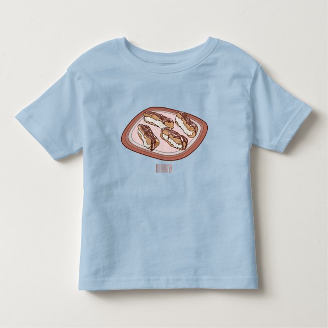 Camiseta Ilustração de desenho animado de eclair de chocola (Frente)